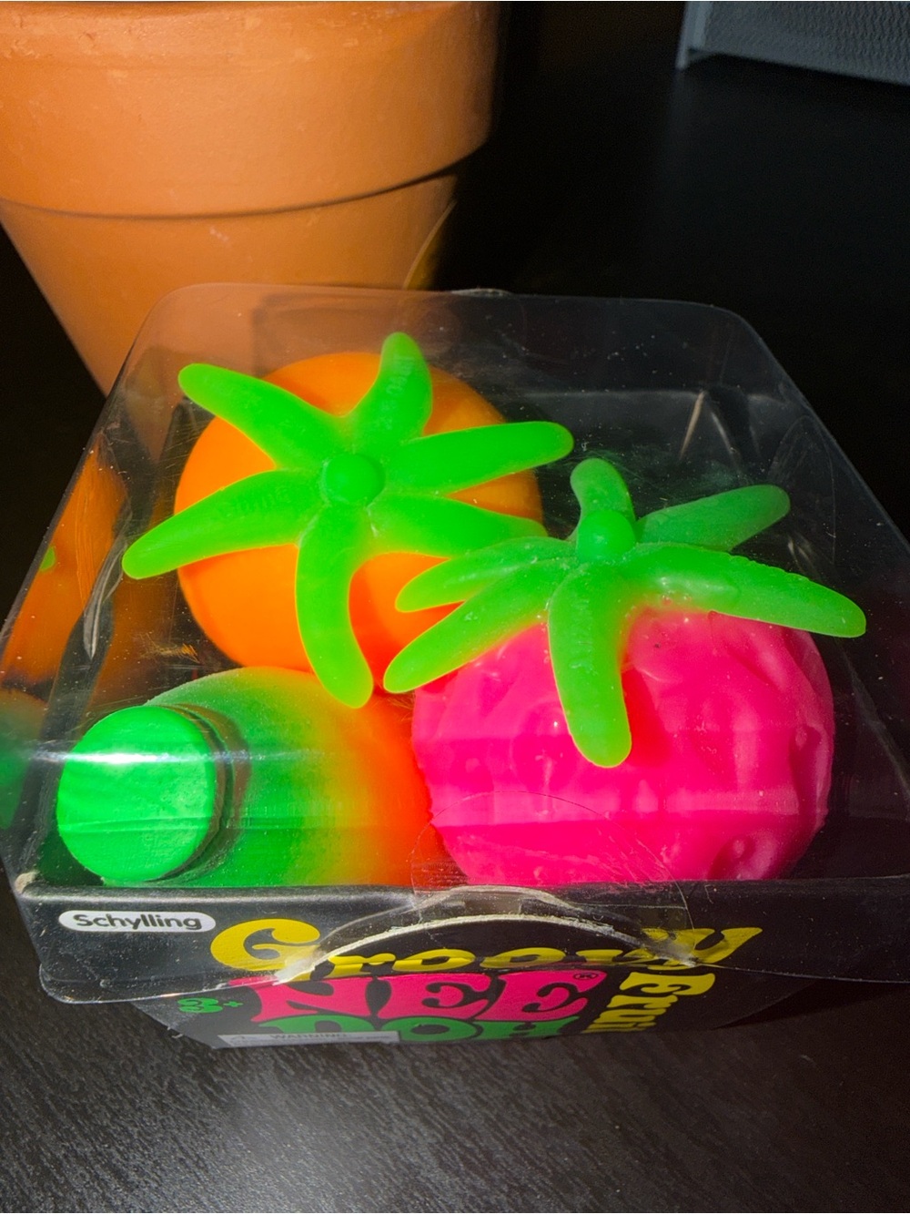 Schylling Groovy NeeDoh Fruit Squeeze Orange Strawberry & Banana Authentic - Picture 3 of 6
